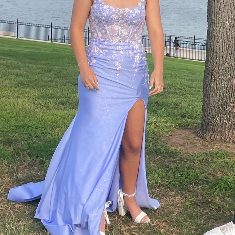 COPY - Sheer-Corset Amarra Long Prom Dress 88572